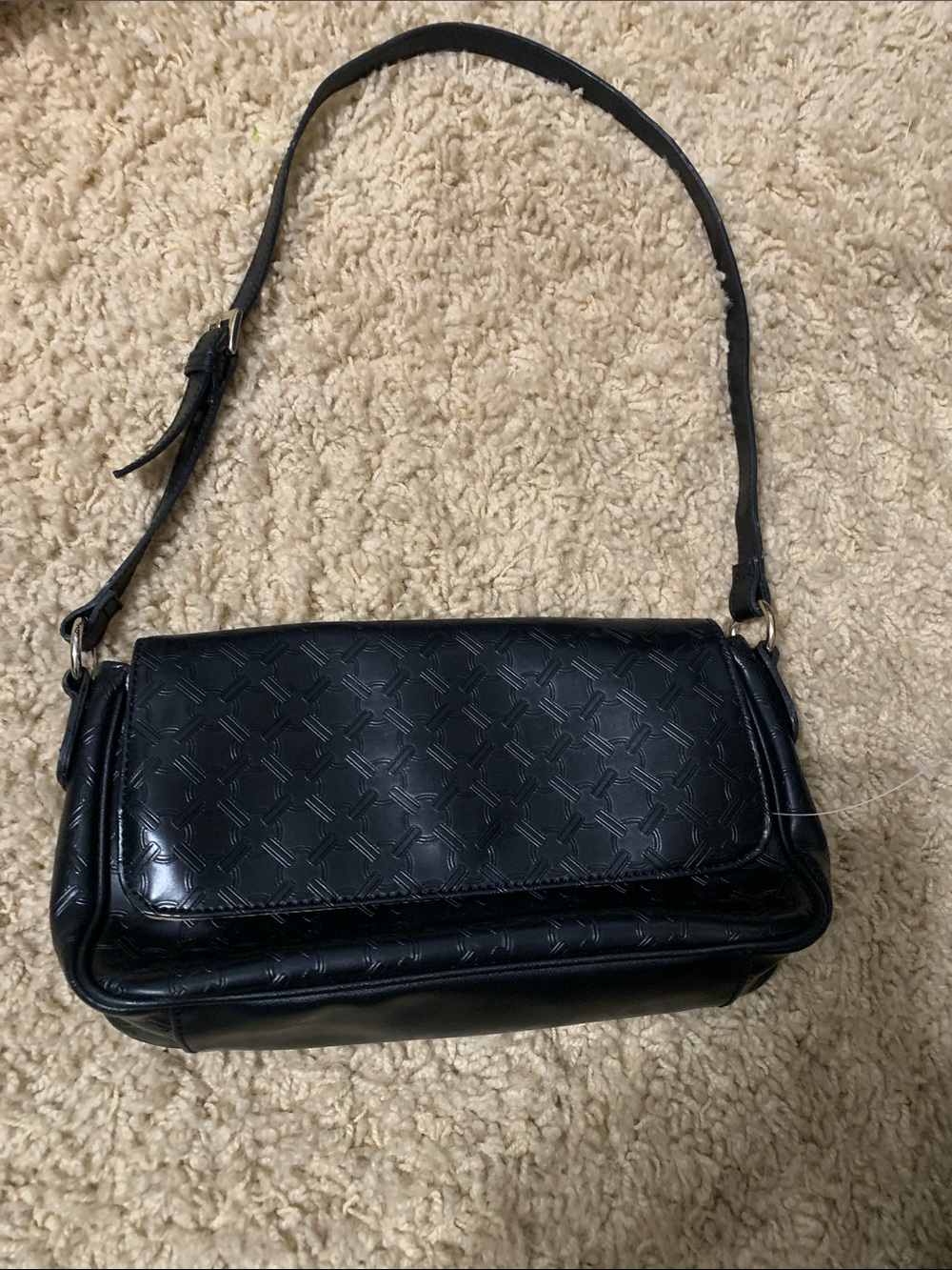 Liz Claiborne Black Embossed Shoulder Bag
